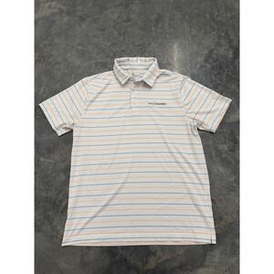Under Armour Playoff Polo Mens Large White Multicolor Striped Golf The Players
